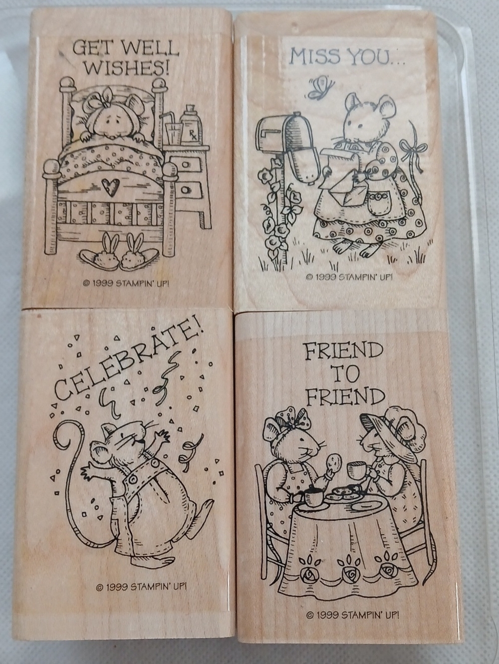 Stampin' Up! Wood Rubber Stamp Set Mice Messages